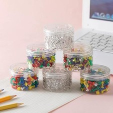 100pcs/box Assorted Making Thumb Tacks Multicolor Plastic Tacks Push Pins