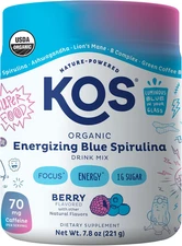 Energizing Blue Spirulina Blend - USDA Certified Organic - B Vitamins, Ashwagand