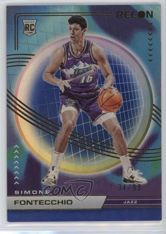 2022-23 Panini Recon Rookies Holo Blue 24/99 Simone Fontecchio #212 13hf