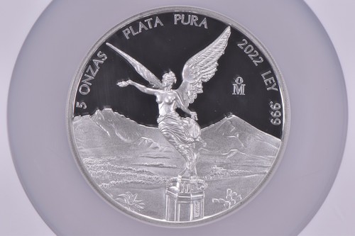 2022 Mo Mexico Silver 5 Onza Proof PR70 UCAM NGC Mexico Label *5212 - Picture 3 of 5