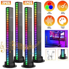 2/4PACK Rechargeable Music Rhythm Voice Light Bar, Sound Activated RGB Light Bar