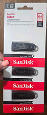 NIB Set Of 3 SanDisk Ultra 64GB USB 3.0 Flash Drive 130MB/s Black SDCZ48-064G