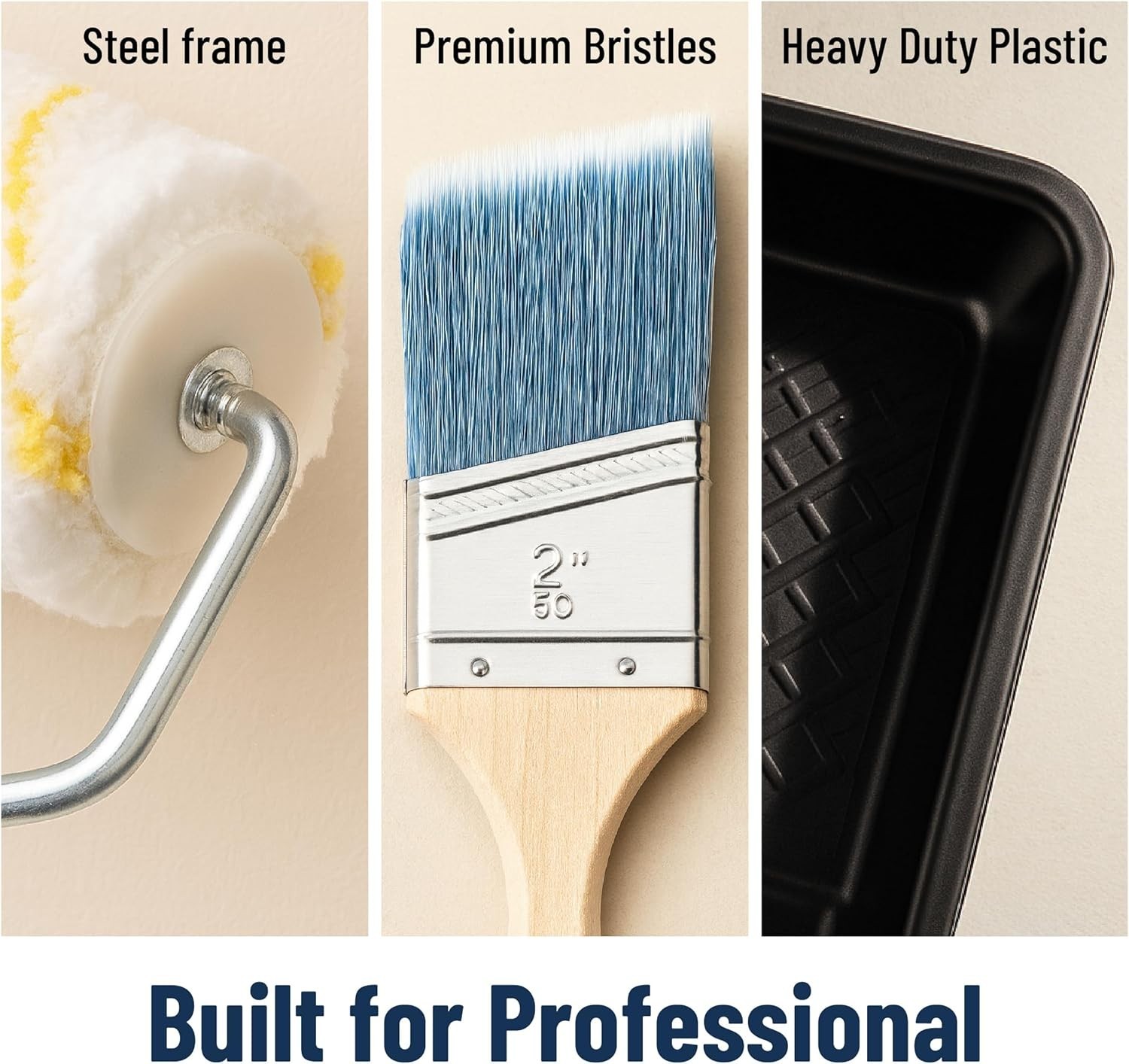 Bates 11 Piece Paint Roller and Brush Home Painting Supplies Set