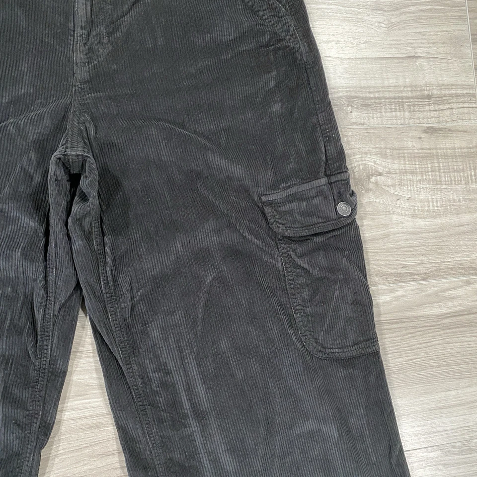 American Eagle Pants Women 12 Long Super High Rise Baggy Wide Leg Corduroy Cargo - Image 4 of 4