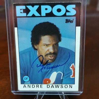 Topps 1986 Andre Dawson Montreal Expos Baseball Autographed Base Set Card #760