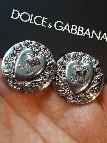 Lot of 2 Dolce & Gabbana BUTTONS 26 mm 1 inch silver