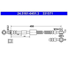 Bremsschlauch vorne rechts für Peugeot 308 1 4A CC 4B | 520246