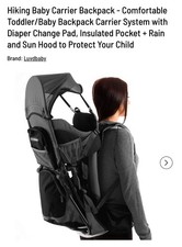 Luvdbaby Hiking Toddler/Baby Carrier Backpack System with Rain and Sun Hood NEW