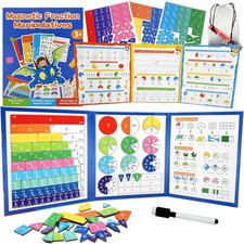 Magnetic Fraction Tiles Circles Set Dry Erase Board Montessori Math Homeschool