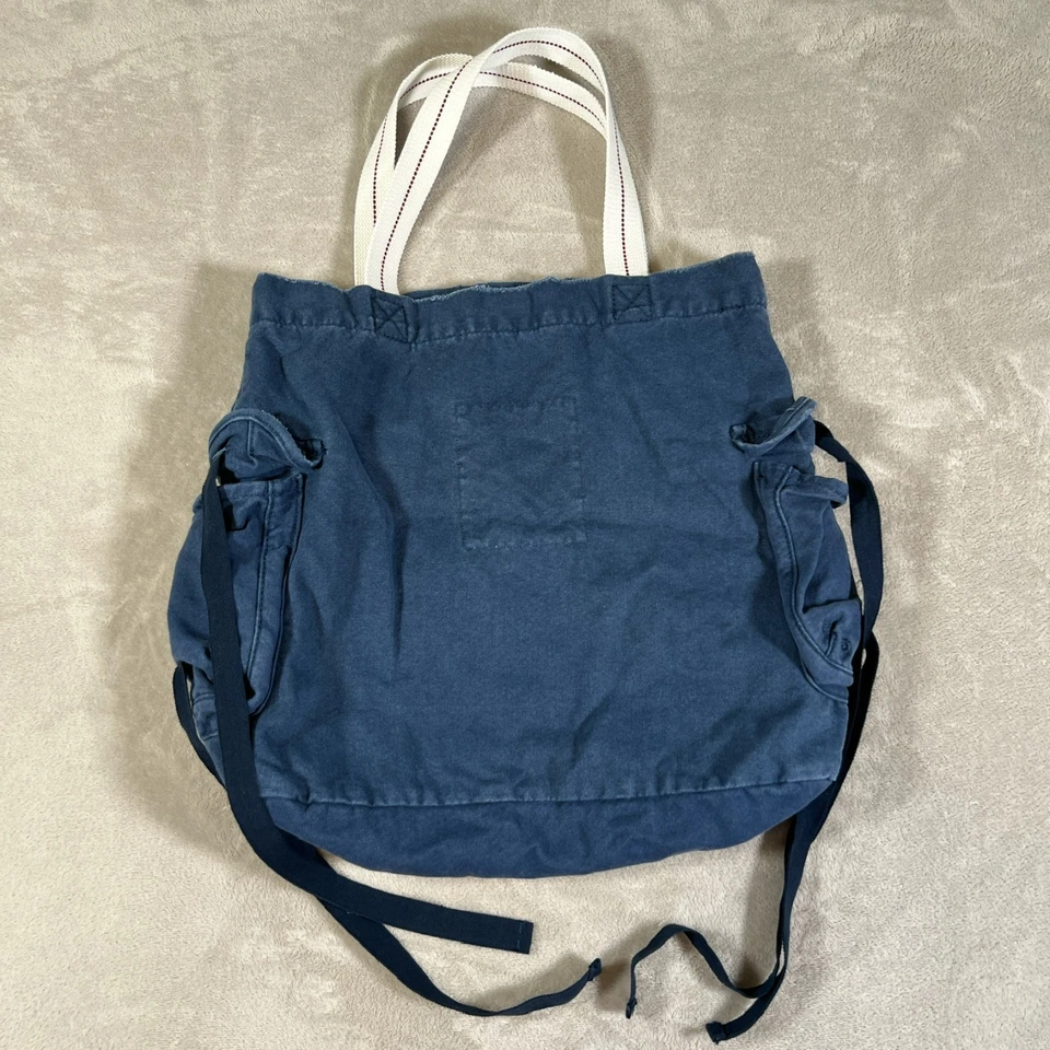 Bolso de Playa Hollister Azul Blanco Lona Old School Gaviota Envejecido Surf Foto 2 de 4