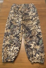 Vintage Mossy Oak Reversible Camo Fleece Pants Mens XL Fall Foliage 90s 2 Sided