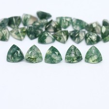 Natural Moss Agate Lot 6x6 MM Trillion Shape Faceted Gemstone Lot