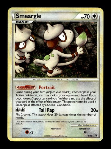 Smeargle 8/90 Holo Rare HGSS Undaunted Pokemon Near Mint