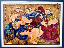 ⭕️ RARE LARGE DORIT LEVI BIG EASY HAND EMBELLISHED SERIGRAPH 14/99 ONE OF A KIND