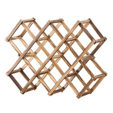 Image of Foldable Wooden Wine Bottle Holder Wine Rack Storage Rack for Home Kitchen Bar