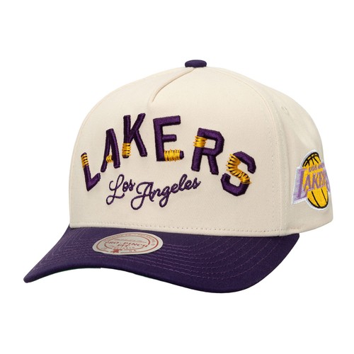 Men's Mitchell & Ness Cream/Purple Los Angeles Lakers Soul Festival Staggered