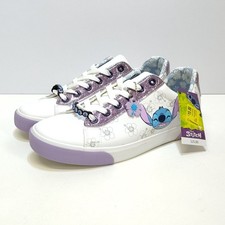 Disney Stitch Low Top Sneakers Casual Court Womens 11 Lace-Up Charm Keychain NWT