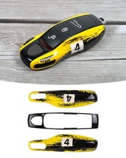 Kktr-Car Yellow Car Key Protection Keychain Cover For Porsche Macan Cayenne Pana