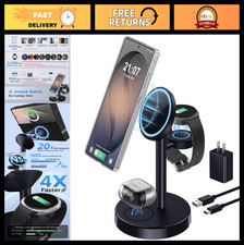 3-in-1 Magnetic Wireless Charger Station, Fast Charging for Galaxy S26 Ultra, Z