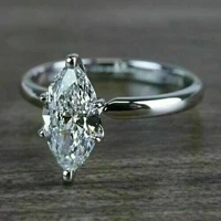 1.50 CT Marquise Cut Moissanite Solitaire Engagement Ring 925 Sterling Silver