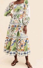 Farm Rio Summer Garden Midi Dress, Sz M, NWOT