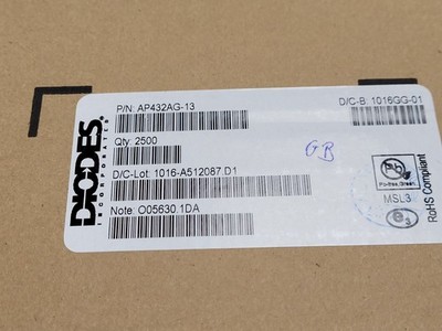(2500 PC) AP432AG-13 Voltage Ref, Intrf Shunt Ref Bi 200mA 20V 1.24V SOIC-8 ROHS