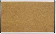 Bulletin Board, 30" X 18", Corkboard, Cubicle, Arc, Aluminum Frame  