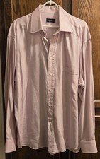 Canali Men's Pink Pique Italian Cotton Spread Collar Dress Shirt 44/17.5 XL