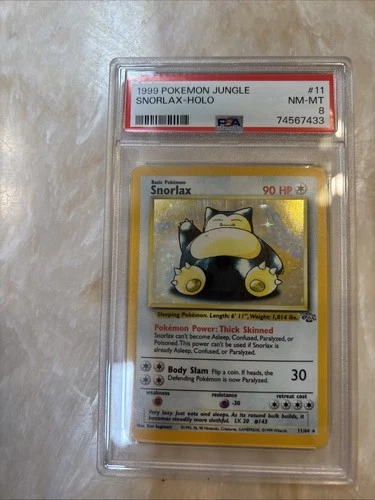 New Listing1999 Pokemon Jungle Holo Snorlax PSA 8 NM-MT