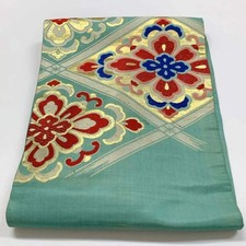 7370 Japanese Antique Nagoya Obi Belt Kimono Fabric Silk Traditional
