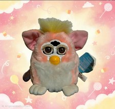 Furby Baby Peachy Pink Yellow White very clean and rare 1999 Working with tags