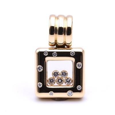 Chopard happy diamonds square Anhänger mit Diamanten in 750er / 18 Kt. GG