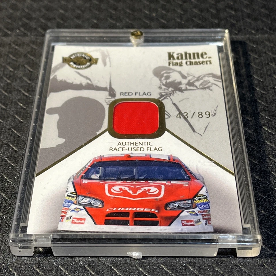 NASCAR Kasey Kahne / Gear RED used FLAG Chasers 2007 CARD #43 FC9 in seal CASE - Image 3 of 4