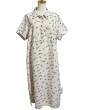 VTG MATCH USA Ditsy Floral Linen Midi / Maxi Dress Cottage Prairie Modest sz 20