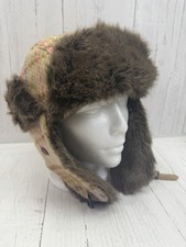 D Y Plaid Trapper Hat Aviator Bomber Winter Hat with Ear Flaps Multicolor
