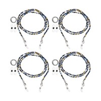 4Er-Set Modische Brillenketten FüR Damen, Grau-Blau