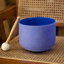 8inch Note A Third Eye Chakra 432hz Blue Chakra Quartz Crystal Singing Bowl
