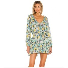 Love Shack Fancy Rayna Floral Long Sleeve Ruffle Dress Size Small