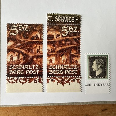 Scheibenwelt Briefmarken 3 Kanten Neu Ankh Schmaltz-Berg Postpfennig Patrizier 
