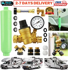 RV Water Pressure Regulator Inline Water Filter Complete Fresh Water Hook Up Kit
