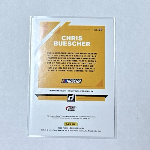 2020 Panini Donruss Racing NASCAR Chris Buescher /49 Purple Free Shipping - Picture 2 of 2