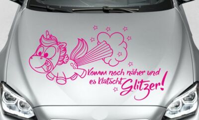 Aufkleber Auto Car Style Tattoo Trend Einhorn Unicorn klatscht Glitzer Pony 170