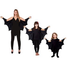 Gothic Vampire Bat Wings Cape Adult Kids Halloween Fancy Dress Costume Outfit