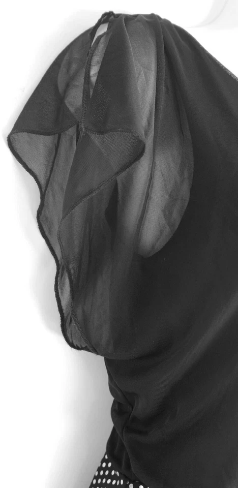 Vestido Ruby Rox Negro Manga Acampanada Brillante Gasa, Para Mujer Junior Pequeño Foto 4 de 4