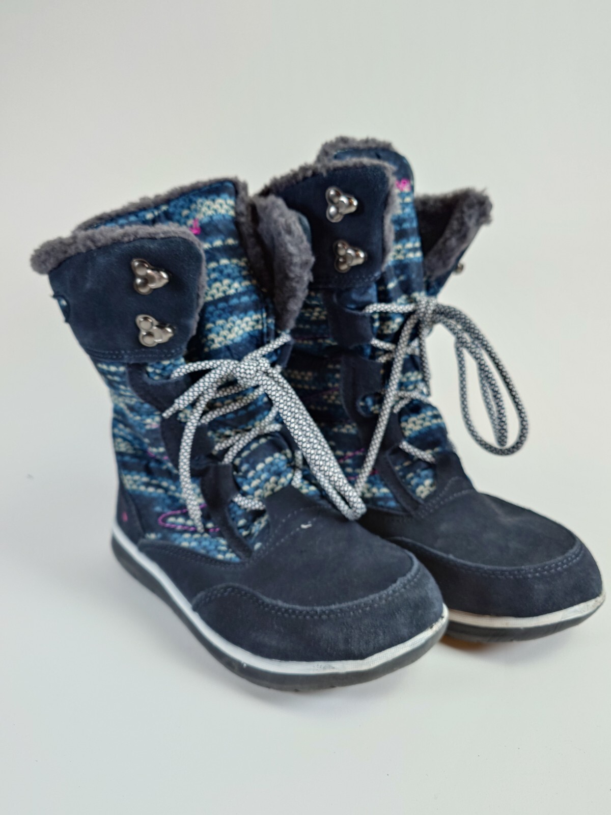 BEARPAW Aretha Womens Navy Suede Winter Snow Boots Size 7 Mid Calf Round Toe-image
