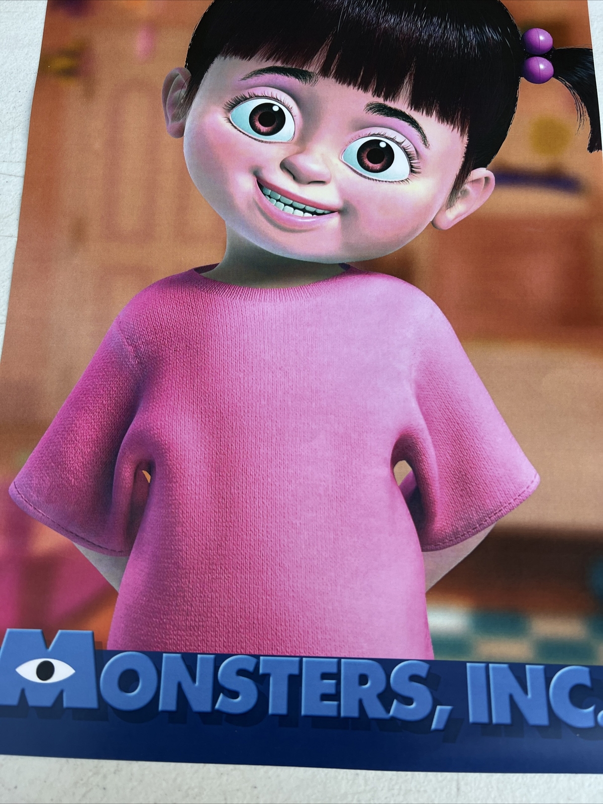 Vintage Poster of Monster Inc Movie “Boo” Character Multicolor Cute Brown Eyes | eBay