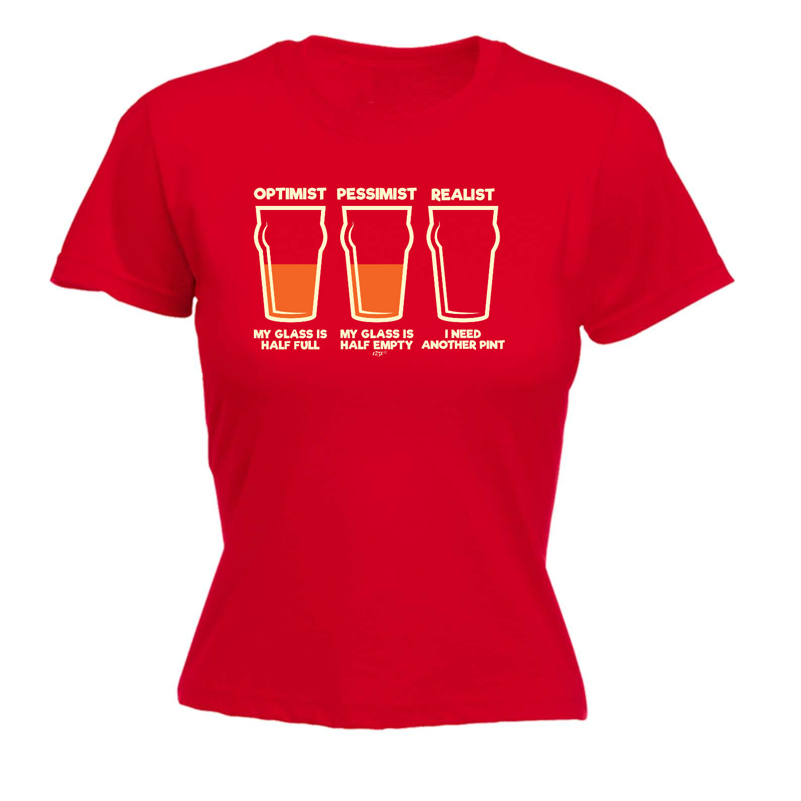Optimist Pessimist Realist Beer - Womens T Shirt Funny T-Shirt Gift Novelty