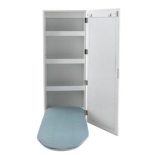 Faltbarer Bügelbrett Schrank Halter Aufhänger mit Spiegel Wandmontage 34,3 x 12,6 Zoll - Bild 2 von 15