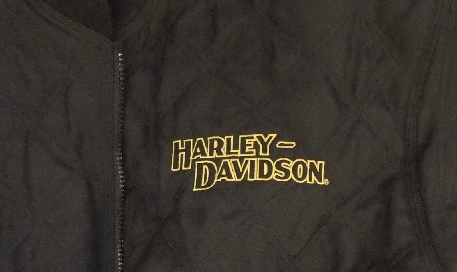 Harley Davidson Quilted Reversible Bomber Jacket Embr… Gem