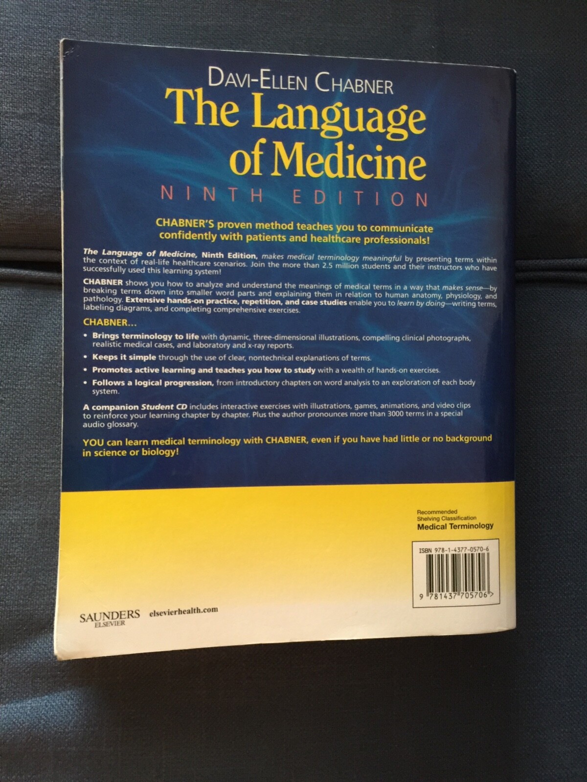 The Language of Medicine by Davi-Ellen Chabner (2011, Paperback). Ninth ...